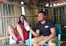 Beach Romance Turns into Hardcore Ebony Fuck in Beach House