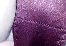 watch this wet bbw wife's fat pussy soak her satin panties like a total slut
