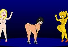 daddy, watch lisa simpson, tina belcher and amy wong shake their cartoon asses in rule 34 dance