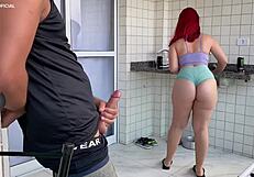 Her Rebolando Cleaning Dance Made Me Cum On That Perfect Brazilian Ass