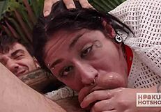 luna baby takes throat pussy and ass pounding with sloppy deepthroat cumshots