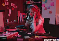 perverted principal tricks ebony shoplifter into deepthroat doggystyle fuck 😈 big tits bent over