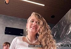 Hunt4k Sexy Una Fairy Flashes Tits To Stranger While BF Watches Pickup Fuck