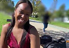 Ebony Goddess Paris Drilled Deep In Pussy By Massive Cock Outdoors