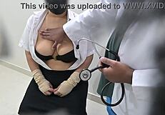 Doctor sneaks a feel on his hot patient in hospital
