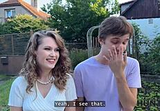 Hunt4k Sexy Una Fairy Flashes Tits To Stranger While BF Watches Pickup Fuck