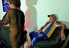 Old bar whore shakes saggy tits masturbates wet pussy