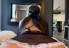 jefe pounds colombian maid's big tits with massive cum explosion!