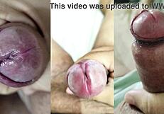 Watch My Foreskin Small Cock Cumshots While Girlfriend Squirt on Tits!