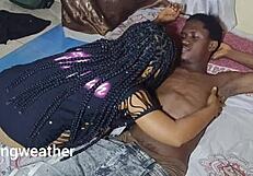 My curvy ebony neighbor spreads her big juicy black pussy
