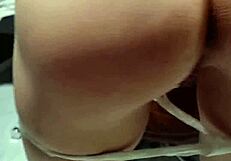 tried dresses in changing room got anal creampie surprise