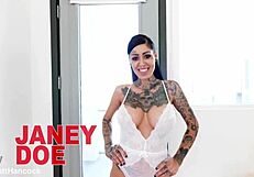 janey doe tattoos take huge cock deepthroat pov face fuck cum swallow