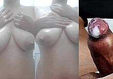 Nerd's Tiny Foreskin Dick Cums Watching Girlfriend's Wet Pussy Orgasm!