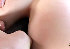 A blonde whore stretched in rough gangbang frenzy