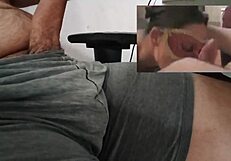 Cuckold husband jerks to big dick fantasies cums hard