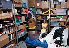 damn that petite teen shoplifter gets fucked hard in the office... released after