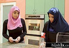 All natural busty muslim teen seduces stepmom's white boyfriend pussy play