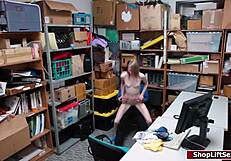 damn that petite teen shoplifter gets fucked hard in the office... released after