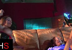 Beautiful teen threesome big cock blowjob doggystyle cum in mouth