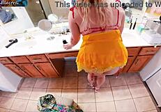Hot wife bends for contractor's big cock doggystyle remodel fuck