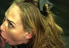 hey check out this blonde slave getting spanked with spider gag