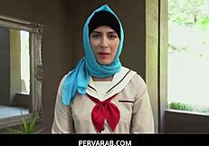 pervarab teaches hijab teen how to fuck ass pov style