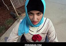 pervarab teaches hijab teen how to fuck ass pov style