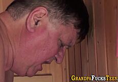 What if a horny teen sneaks to suck a senior's throbbing cock in secret?