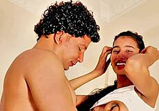 Sistya Milks Stepsister's Big Natural Tits Close-Up Before Rough Interracial Doggystyle Pounding