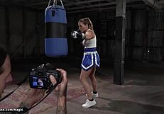 Milf Boxer Binds Pale Manager for Rough Ass Fuck!