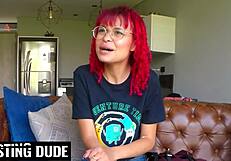 petite redhead latina teen stretched by monster cock in fake interview 😩🍆💦
