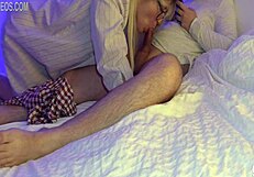 Stepmom SLURPS STEPSON'S COCK Deepthroat While He Talks on Phone in Taboo Closeup Blowjob