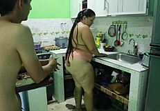 Wife's Sister Gets FOLLED in Kitchen by Huge Cock!