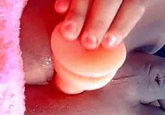 meladinho trans takes thick dildo deep in tight cuzinho