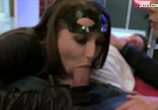these adorable costumed teens get together for a fun group pounding session