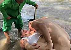 Tiny Magic Dwarf Jerks Off Watching Young Latina Couple Fuck Outdoors
