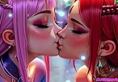 i beg queen for titty bounce kisses in sexy hentai outfit animation