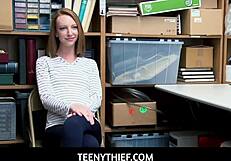 Old Security Guard Pounds Redhead Katy Kiss Office Pussy Deep