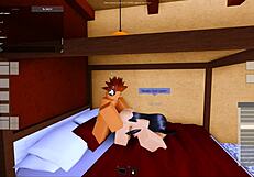 ROBLOX Demon Girl's Big Ass and Tits Punished Hard in Garage!