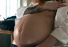Does hairy pregnant Madi Collins crave throbbing dick after masturbating?