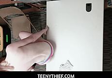 Old Security Guard Pounds Redhead Katy Kiss Office Pussy Deep