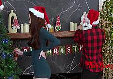 Step Aunt and Sis Drive Me to Taboo Christmas Ecstasy!