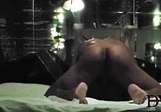 ebony couple films hot mirror room action up close