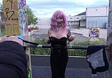 i lose control flashing my huge tits and pussy outdoors with cum