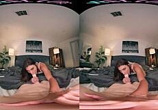 young brunette teases with toys in pov reality