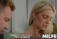 Sneaky kitchen ride on smom-in-law's big tits turns chaotic with monster cock