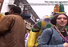 freaks flash massive tits at wild mardi gras public party