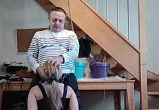 french housewife slave chained bent over for doggystyle cumshot