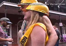 freaks flash massive tits at wild mardi gras public party