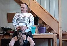 french housewife slave chained bent over for doggystyle cumshot